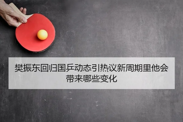 樊振东回归国乒动态引热议新周期里他会带来哪些变化
